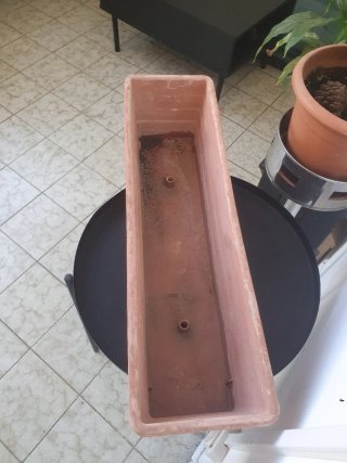 Jardinera Rectangular Madera y Terracota