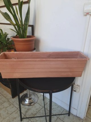 Jardinera Rectangular Madera y Terracota