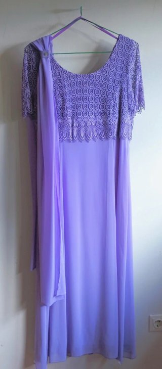 Vestido Fiesta Vintage Largo Lila Talla 46