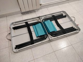 Mesa y 4 Sillas Camping Plegables