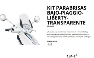 Parabrisas transparente Piaggio Liberty 1b002644