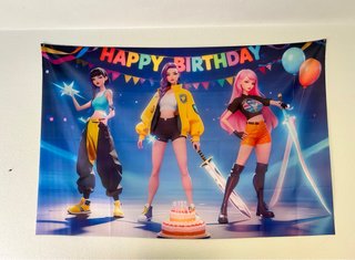 Pancarta Tela K-Pop Anime Cumpleaños