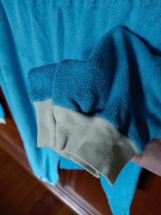 Completo Pigiama Spugna Blu e Beige