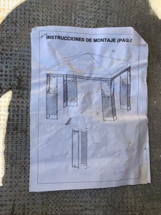 Pérgola 3x3m metálica y lona tela