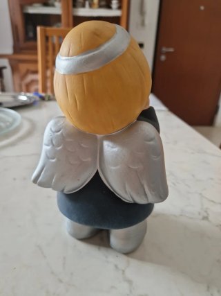 Statua angelo natalizio in ceramica