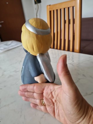 Statua angelo natalizio in ceramica