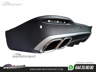 DIFUSOR TRASERO NEGRO CON COLAS CROMO PARA MERCEDES GLE/GLS W167