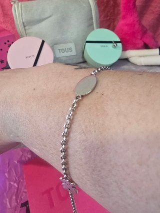 Pulsera Tous Oso y Placa Plata