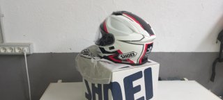 Casco Moto SHOEI Blanco Rojo Negro