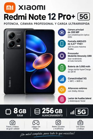 Xiaomi Redmi Note 12 Pro+ 5G Negro 256GB