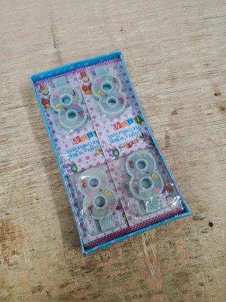 Lotto 12 Candeline numero 8 Compleanno glitter