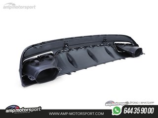 DIFUSOR TRASERO NEGRO MATE CON COLAS NEGRAS PARA MERCEDES CLASE C W205