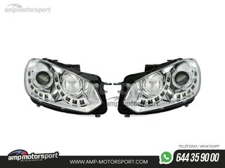 FAROS DELANTEROS OJOS DE ANGEL + LUZ DIURNA PARA VOLKSWAGEN GOLF MK6