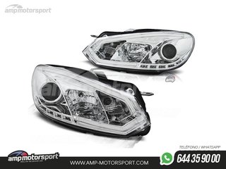 FAROS DELANTEROS LUZ DIURNA LED REAL + TUBE LIGHT PARA VOLKSWAGEN GOLF MK6