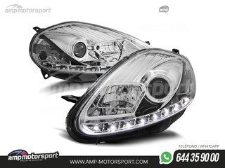 FAROS DELANTEROS LUZ DIURNA LED REAL DRL PARA FIAT GRANDE PUNTO