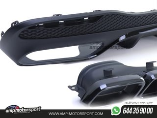 DIFUSOR TRASERO MERCEDES GLE W166 15-18 + COLAS NEGRAS