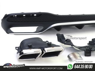 DIFUSOR TRASERO MERCEDES GLS X166 15-19 + COLAS CROMO