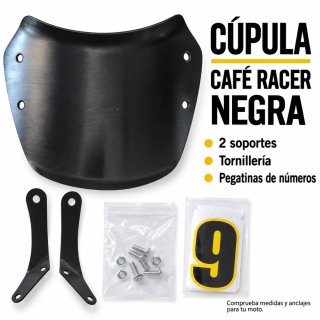 Cúpula Café Racer Negra + Soportes