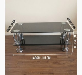 Mesa de centro de cristal ahumado