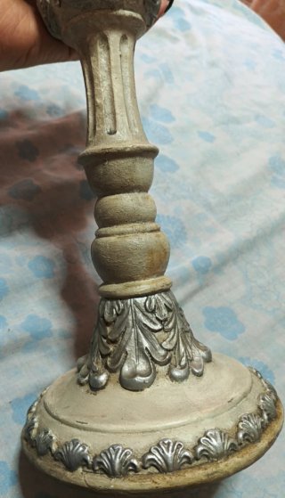 Candelabro Corona Beige Plata a loja del gato pret