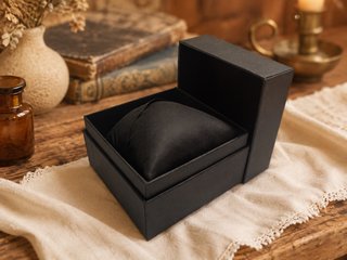 Caja para reloj negra con cojín