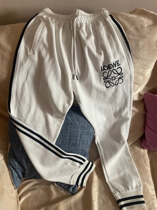 Pantalones Loewe Blancos con Raya Lateral