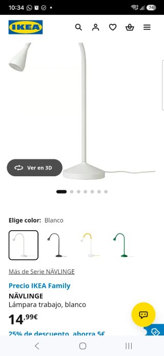 Lámpara de escritorio Ikea Navlinge