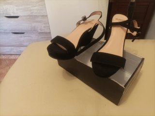 Sandalias cuña negras Seaside Talla 37