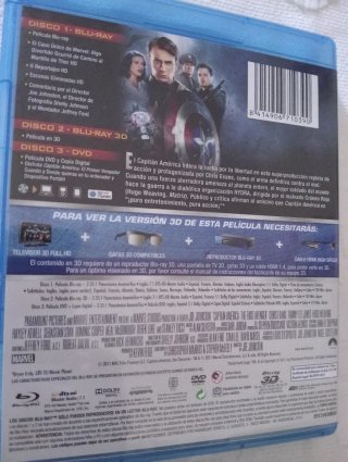 Capitán América El Primer Vengador Blu-ray 3D