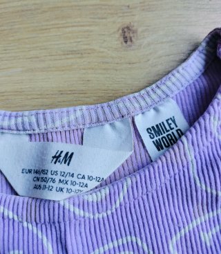 H&M Top Roxo Smiley World
