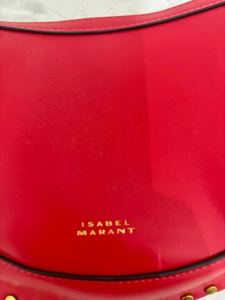 Bolso bandolera Isabel Marant rojo tachuelas