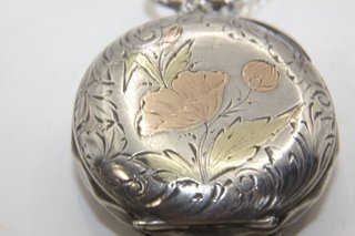 Stupendo orologio signora argento e oro fine 1800