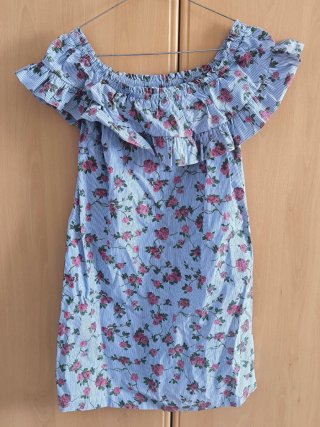 Vestito corto Stradivarius righe e fiori - Tg M