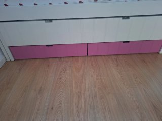 Cama nido de DM lacado, 90x190 con dos cajones