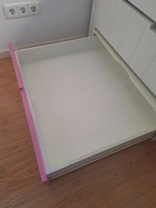 Cama nido de DM lacado, 90x190 con dos cajones