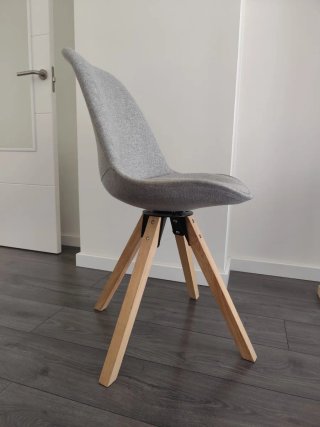 Conjunto 6 Sillas Comedor Tapizadas Gris