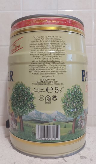 Barilotto Paulaner Hefe-Weißbier 5L da collezione