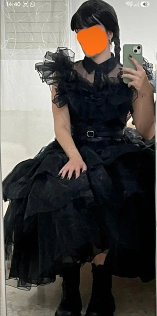 Vestido Cosplay Wednesday Addams