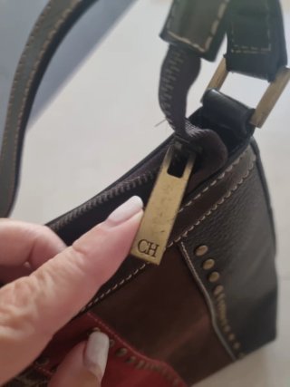 Bolso Carolina Herrera CH Marrón y Rojo