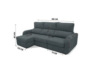 Sofa Chaise longue gris +  ENVIO INCLUIDO VLC