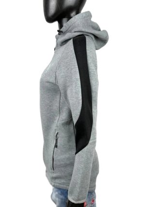 Felpa Puma Tecnica Donna Grigia Cappuccio Zip XS