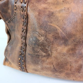 BORSA BORSONE PELLE VINTAGE ANNI 80 90 ARTIGIANALE