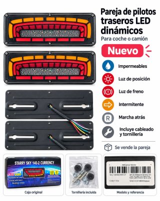 2 Pilotos Traseros LED Dinámicos Impermeables
