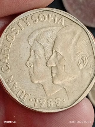 Lote de monedas: 500, 100, 50, 25, 5 y 1 peseta