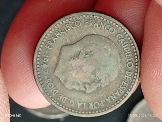 Lote de monedas: 500, 100, 50, 25, 5 y 1 peseta
