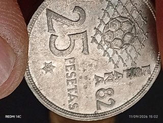 Lote de monedas: 500, 100, 50, 25, 5 y 1 peseta