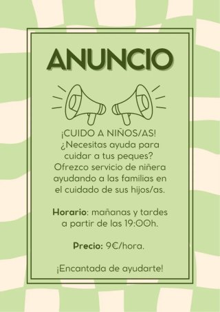 Niñera para cuidar a tus peques.