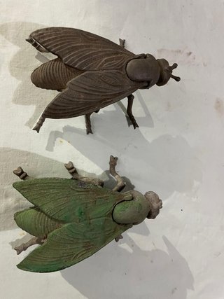 Set 2 Mosche decorative in ghisa