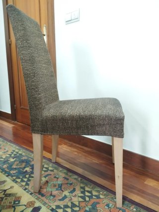 6 sillas elegantes comedor tapizada tela y madera.