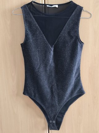 Body Terranova brillantinato con trasparenza - M